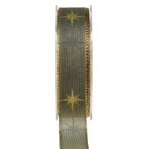 Product Star ribbon gray gold stars jewelry ribbon W25mm L20m