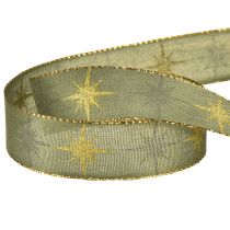 Product Star ribbon gray gold stars jewelry ribbon W25mm L20m