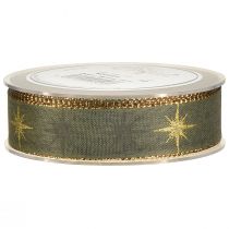 Product Star ribbon gray gold stars jewelry ribbon W25mm L20m