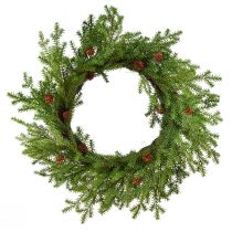 Product Artificial fir wreath, green-brown with cones, Christmas decoration, Ø49cm