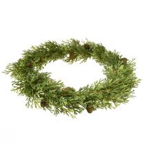 Product Artificial fir wreath with cones, Christmas decoration, door wreath, Ø36cm, green