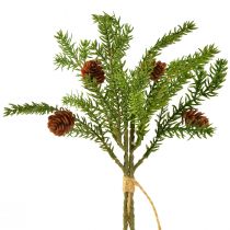 Product Artificial fir branch with natural cones, jute Christmas decoration, 28cm, set of 4 pieces