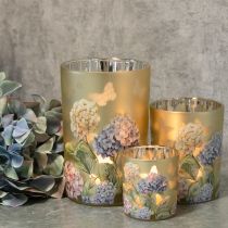 Product Glass tealight holder with floral motif for harmonious living moments, 18cm