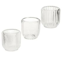 Product Tealight holder candle holder glass clear Ø8cm H8cm 6 pcs
