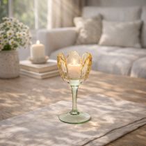 Product Tulip tealight holder, floral motif, decoration for a romantic atmosphere and elegant ambience, 20cm