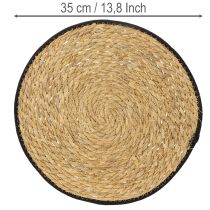 Product Table mat, rush grass placemat, round, Ø35cm, 4 pieces
