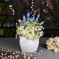 Product Planter Concrete White Vintage Honeycomb Decorative Flowerpot H15cm Ø15cm