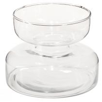 Product Vase bulbous glass vase Rikkie in clear Ø13cm H10cm 2pcs
