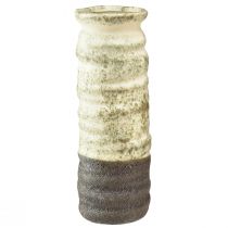 Product Ceramic vase for dried flowers, cream, grey-green, H34cm