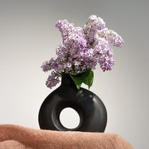 Product Vase Modern Ceramic Black Modern Oval 21×7×20cm