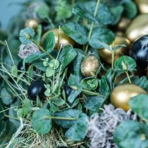 Product Quail egg as decoration empty gold 3cm 50 pcs