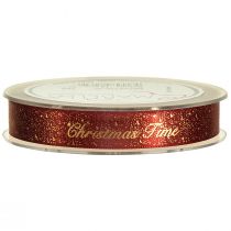 Product Christmas Ribbon Christmas Time Band Red Gold 15mm 20m