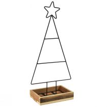 Product Metal Christmas tree with star and tray – 25x18x66 cm – Modern holiday decoration