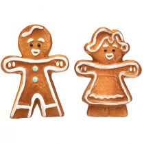 Product Ceramic Christmas decoration gingerbread woman and man set 7cm 6 pack