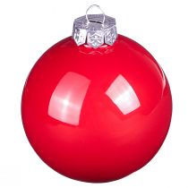 Product Christmas balls red gloss glass tree balls Ø7.5cm 12 pcs