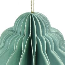 Product Christmas ball paper turquoise onion FSC Ø15cm H20cm