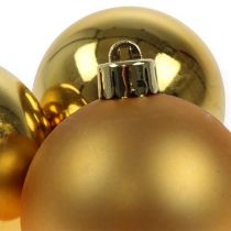 Christmas ball plastic gold 6cm 12pcs