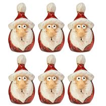Product Ceramic Santa Claus figure, red, 7cm – Festive Christmas decoration – 6 pieces