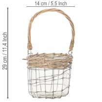Product Lantern for hanging glass metal willow Ø14.5cm 2pcs