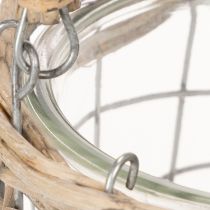 Product Lantern for hanging glass metal willow Ø14.5cm 2pcs