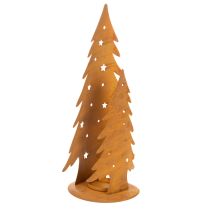 Product Christmas tree lantern, metal decoration in a rustic finish, Christmas H46cm W25.5cm
