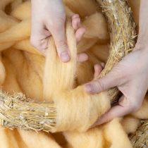 Product Wool cord, wool ribbon, cream orange, 10m wool for wreaths &amp; arrangements