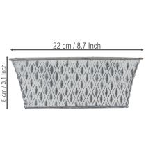 Product Zinc bowl with diamond pattern 22cm×12cm