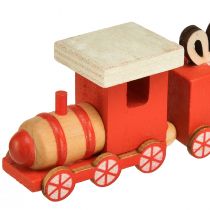 Product Wooden train with gift boxes, red and white, set of 2, 18 x 3 x 4.5 cm - Christmas decoration