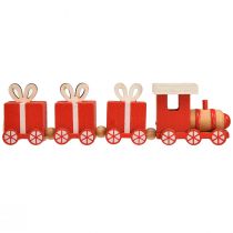 Product Wooden train with gift boxes, red and white, set of 2, 18 x 3 x 4.5 cm - Christmas decoration