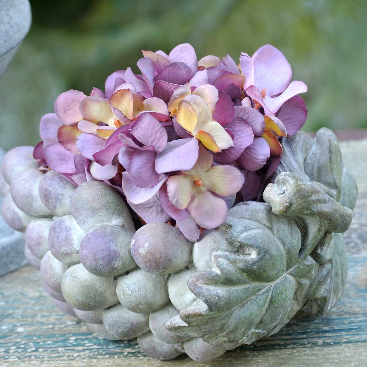 Decorative bowl grapes gray purple cream 19×14cm H9.5cm