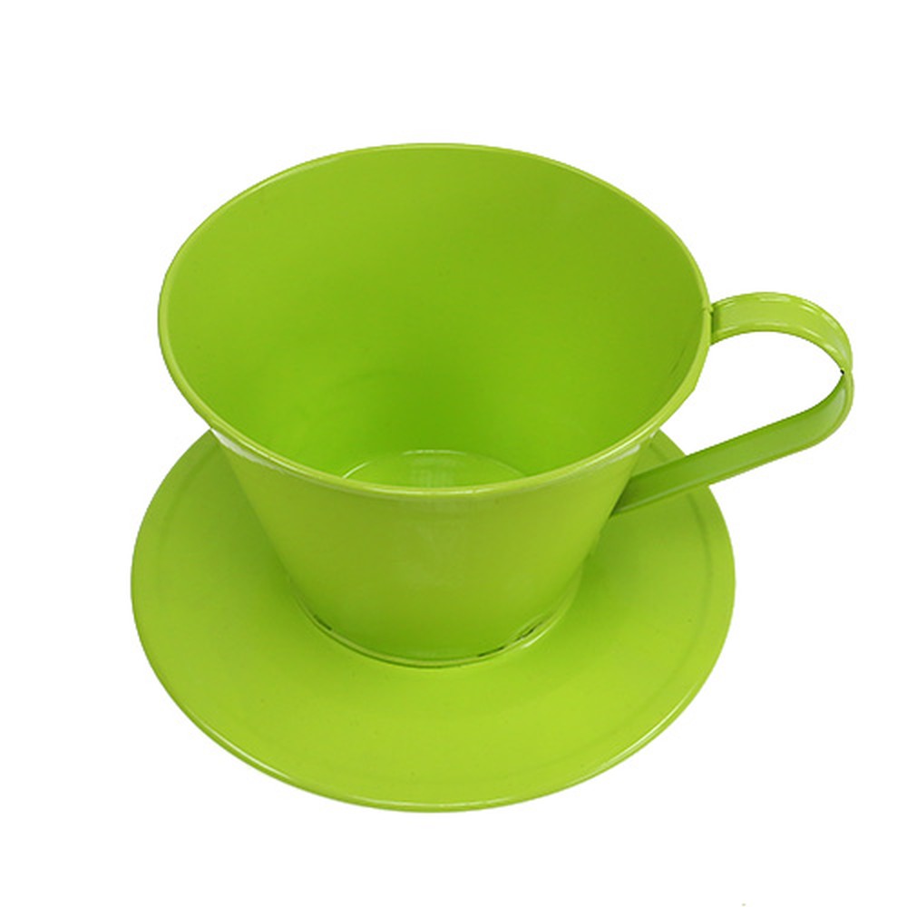 Floristik24.ie Decorative cup with plate green Ø16cm H11cm23370