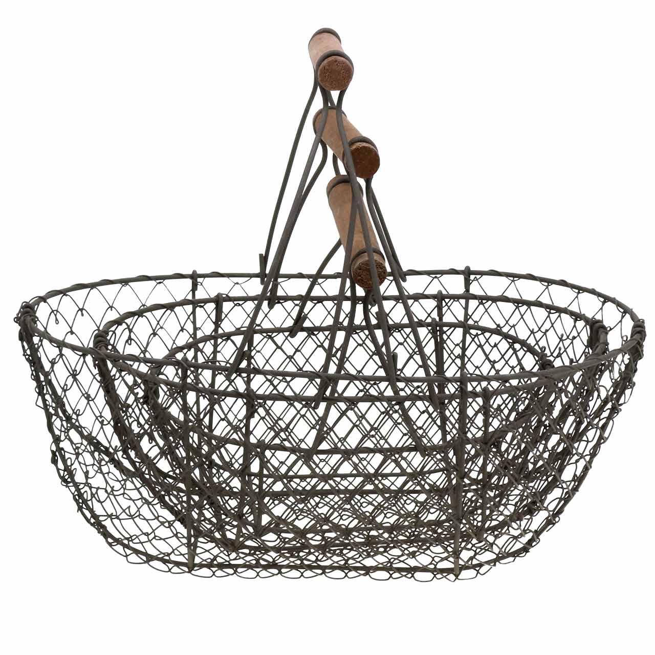 Floristik24.ie Wire basket with handle brown metal 20/25 / 30cm set of