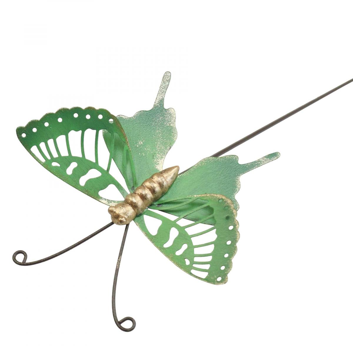 Floristik24.ie Garden Stake Metal Butterfly Green Gold 12x10/46cm buy
