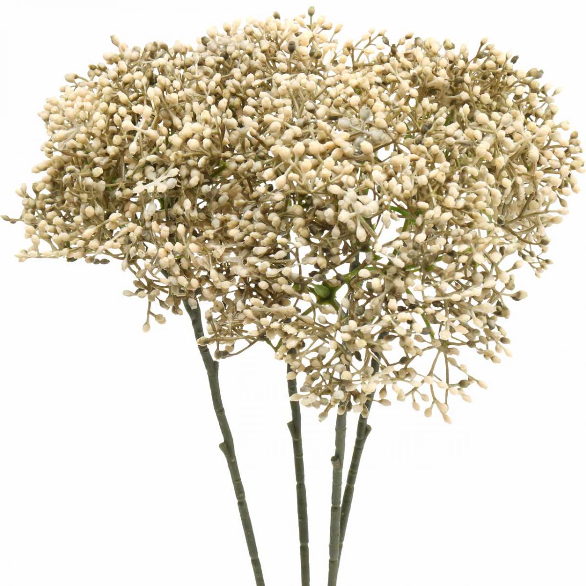 Floristik24.ie Artificial elderberry cream white decorative blossom branch 52cm 4pcs
