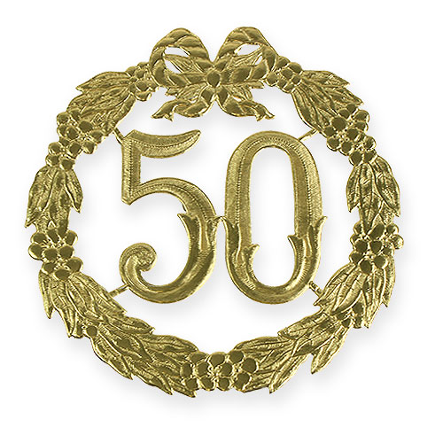 Floristik24.ie Anniversary number 50 in gold - buy cheap online