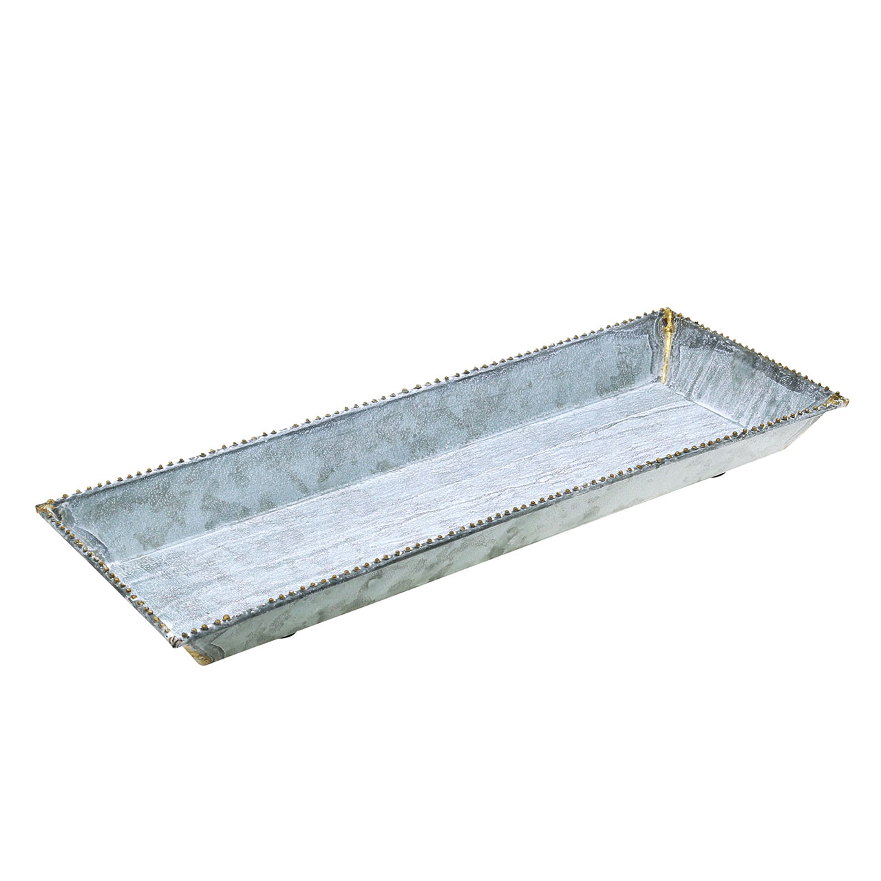 Floristik24.ie Decorative tray white washed zinc 40cm × 15cm69100