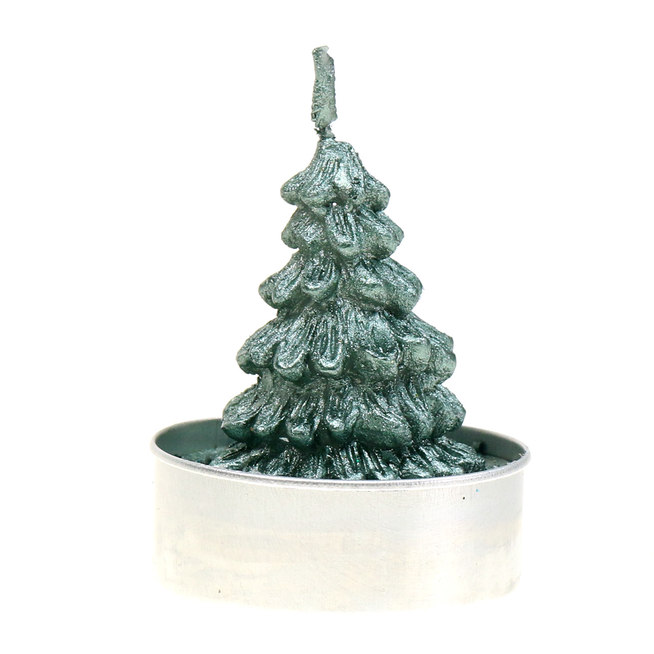Floristik24.ie Tealight Christmas tree green Ø4cm 6pcs215557