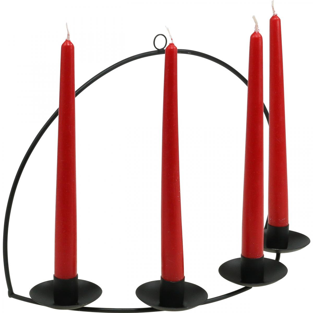 Floristik24.ie Wall Candle Holder Black Metal Stick Candle Holder 35×