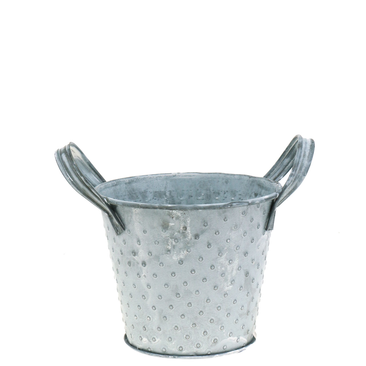 Floristik24.ie Zinc pot with handles gray dotted Ø12cm H10cm67737