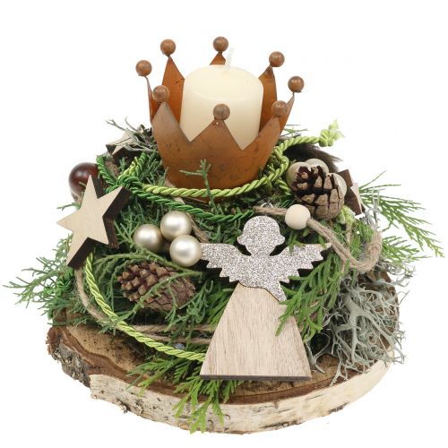 Floristik24 Pendant angel, natural fir tree with mica 8cm 6pcs