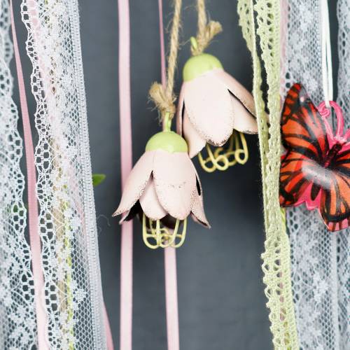 Floristik24 Decoration hanger metal flower 13cm 3pcs