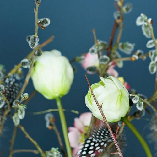 Floristik24 Artificial tulips white-green 86cm 3pcs