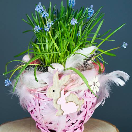 Floristik24 Chip basket round white Ø15cm