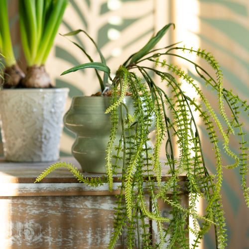 Product Green bristle millet artificial plant for elegant hanging decorations, stylish room accents, 114cm
