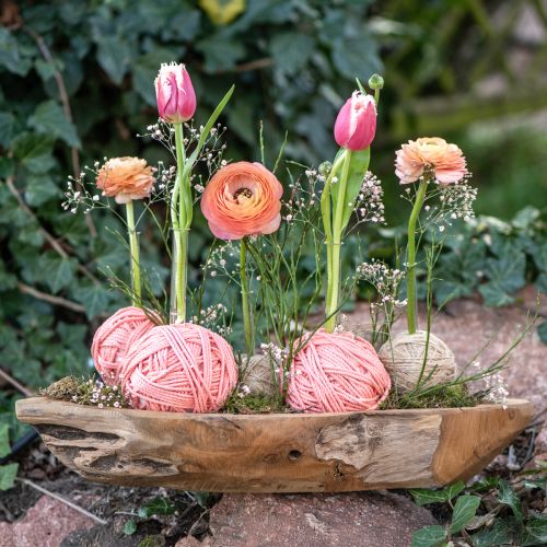 Floristik24 Decorative bowl wooden teak natural maritime 46x14x7cm