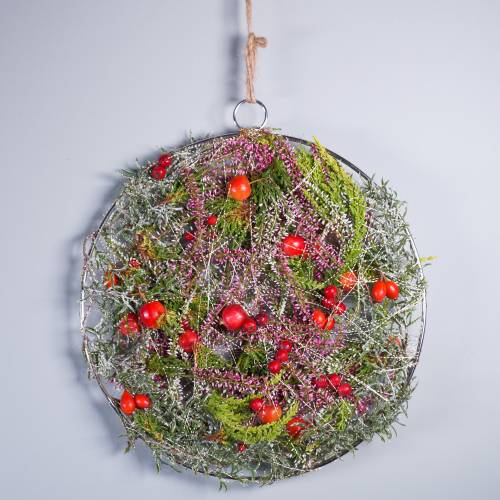 Floristik24 Decorative ring silver Ø30cm 4pcs