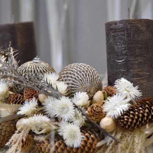 Floristik24 Christmas ball champagne honeycomb tree ball Ø8cm 6pcs