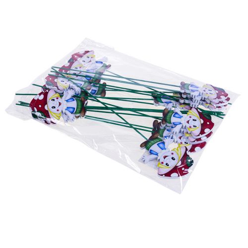 Floristik24 Flower plug wooden mushroom decoration plug mushroom children 5.5 cm 18 pieces