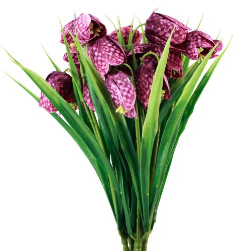 Floristik24 Fritillaria Purple Checkerboard Flower Artificial Flowers 28cm 6pcs