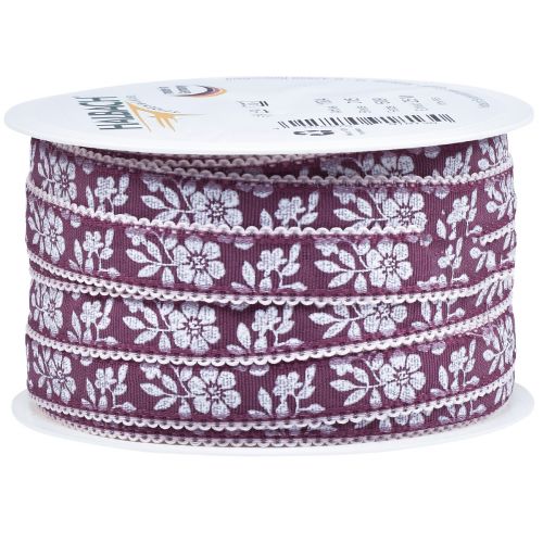 Product Gift ribbon flowers decorative ribbon Mauve 15mm 25m